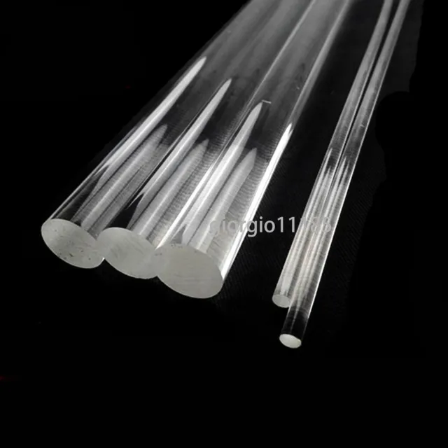3pcs 15mm Dia. 13” Long Clear Acrylic Plexiglass Lucite Plastic Rod