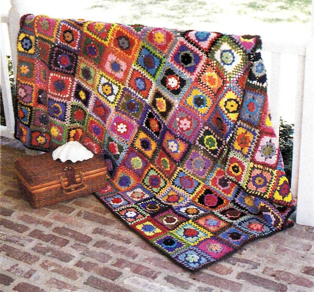 RARE SCRAP YARN Sand Dollar Afghan/Crochet Pattern INSTRUCTIONS ONLY
