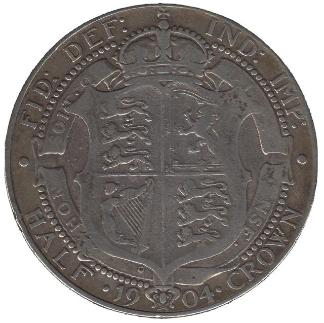 1904 Edward VII Silver Half Crown Coin