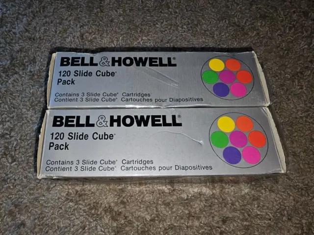 Cartuchos de cubo de 120 extensiones vintage Bell & Howell 2 cajas NUEVOS