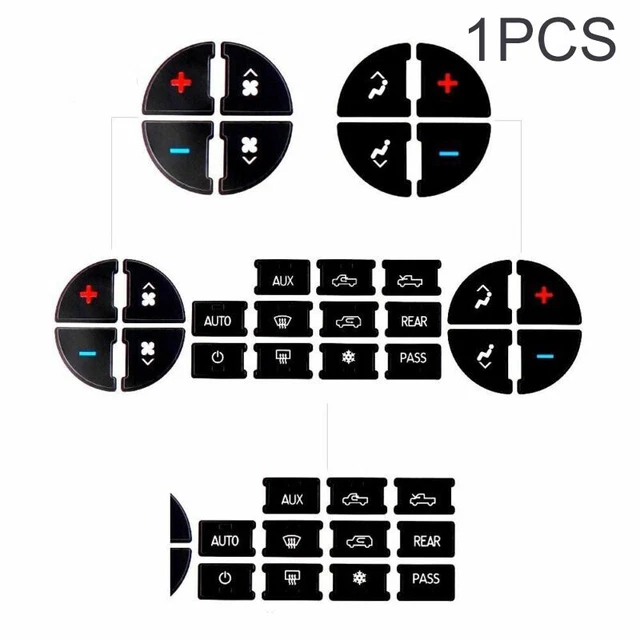 Autocollants De Réparation Pour Boutons De Tableau De Bord – Compatible Jeep Cherokee/Commander 2005-2009, Vinyle Noir/blanc