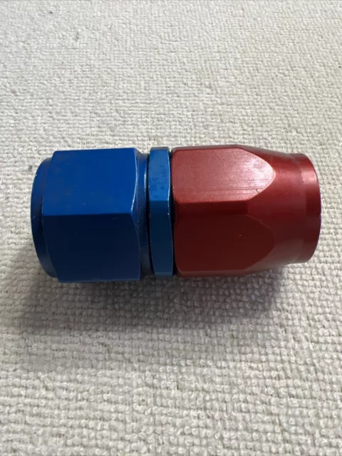 Russell 610050 Hose End Fitting Straight Full Flow AN NO.12 Red Blue Aluminum