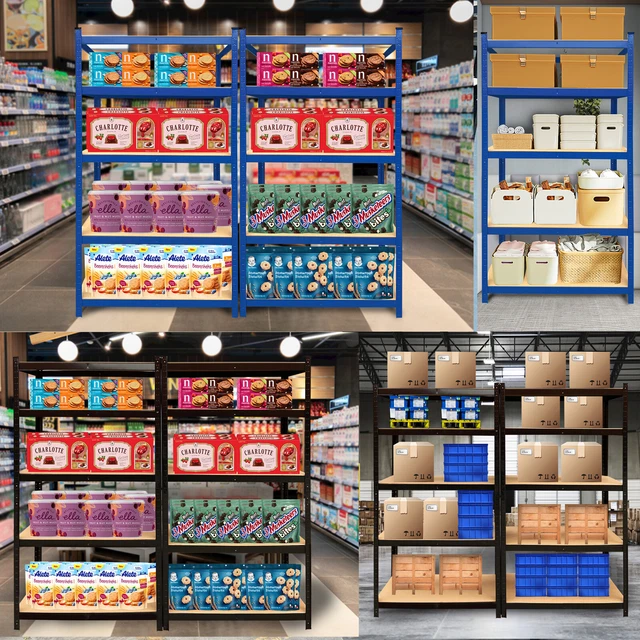 GARAGE RACKING 5 Tier Shelving Unit Boltless Heavy Duty Metal Shelf ...