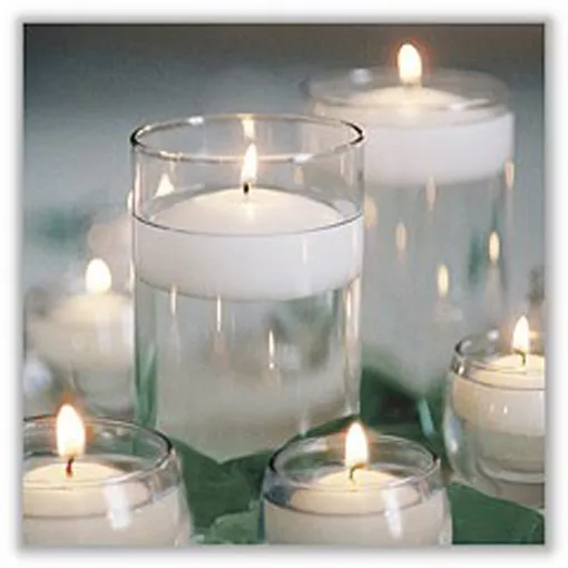 60 White Floating Candle Room Table Centrepiece Pool Pond Bath 5 hour burn time 2