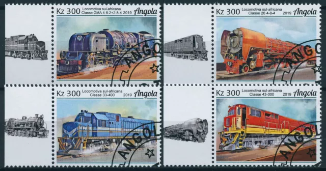 Angola 2019 CTO African Trains Stamps Locomotives Railways Rail 4v Set