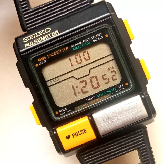 SEIKO PULSEMETER ALIEN S234-5010 Pacesetter Alarm Chronograph Rare Digital  Watch $ - PicClick