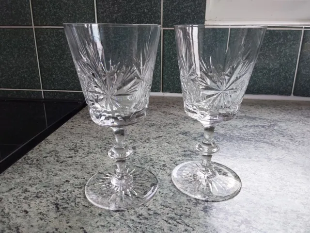 Edinburgh Crystal Star of edinburgh Set Of 2 Wine Glasses/goblets 6.5 Inch