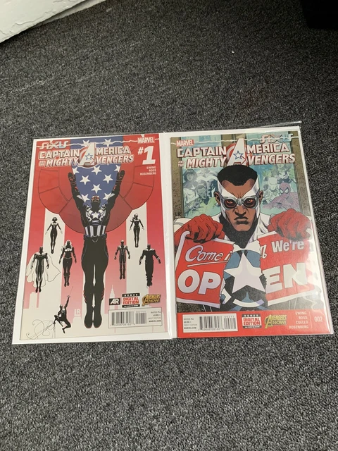 Pre-Owned Marvel 2015 Captain America And The Mighty Avengers Comic Lot #1-2