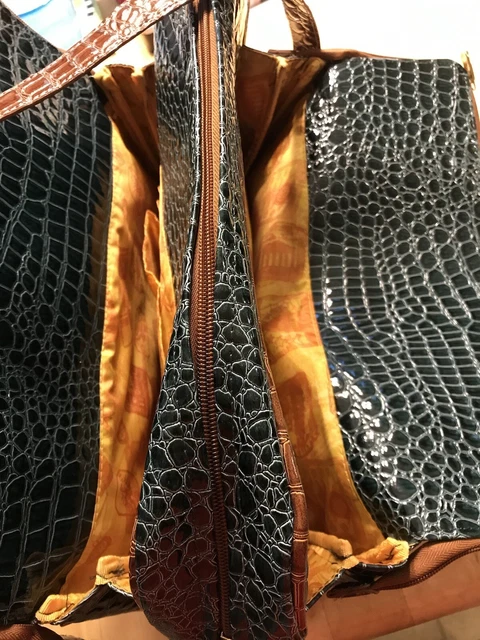 Samantha Brown Croc Embossed Carry On Set Green Camel 13