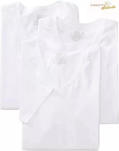 FRUIT OF THE Loom Men's V-Neck T-Shirt(Pack of 3) £13.49 - PicClick UK
