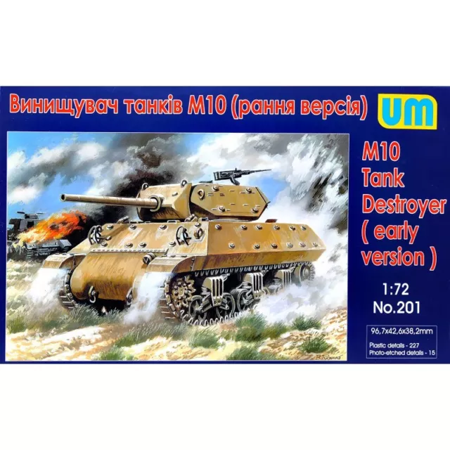 M10 tank destroyer, early version UNIMODELS UM 201 Plastic scale models kit 1:72