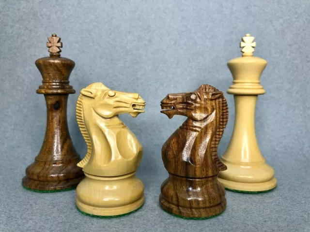 Golden Rosewood Staunton Chess Pieces Set 4.1" PRO STAUNTON Triple Weighted 4Q