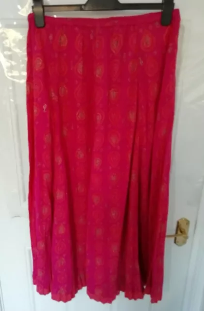 Maxi gonna lunga ANOKHI taglia 14 oro rosa 100% cotone boho look a strati