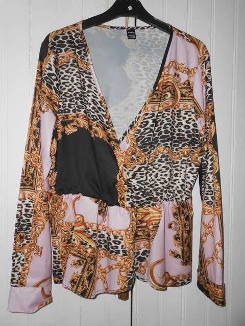 Chemisier Cache-coeur SHEIN - Taille 36/38 - Noir - Polyester - Neuf Sans étiquettes