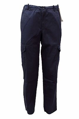 Pantalone lungo da uomo blu Freddy classico con tasche e zip stile cargo