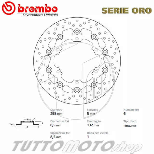 Disco freno YAMAHA WR 125 X Supermoto 2009-2017 / Brembo Serie Oro ANTERIORE 2