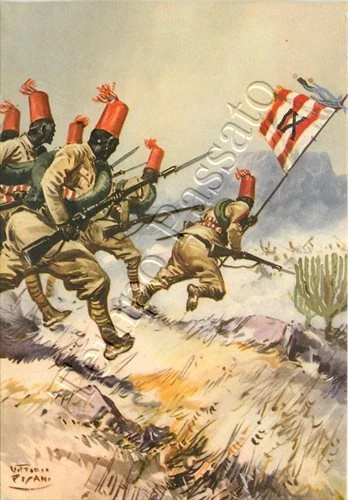 Colonie, Africa Orientale (AOI) - 9° battaglione eritreo / illustratore Pisani