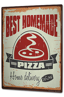Tin Sign XXL Food Restaurant Home made pizza metal plate plaque