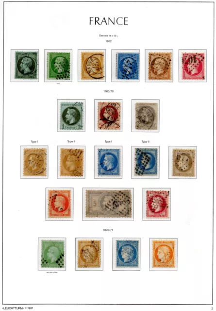 FRANCE ! Timbres anciens Napoléon et Cérès de 1862 à 1870