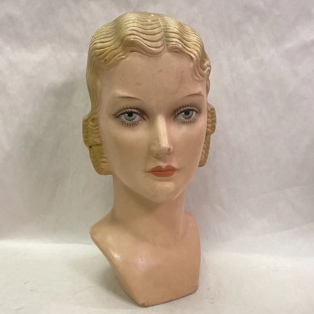 VINTAGE ART DECO Lifesize Store Display Deco Female Mannequin Bust