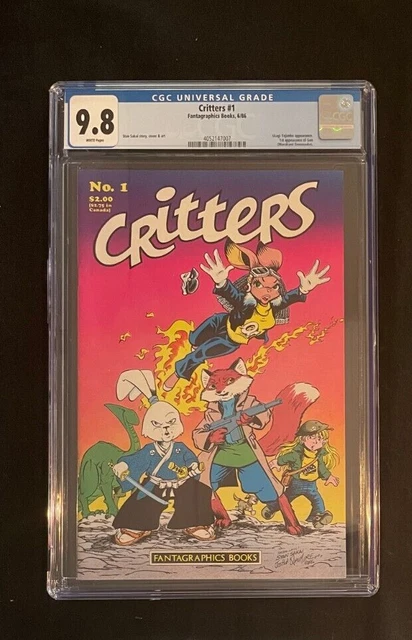 Critters #1 CGC 9.8 1st App. Gen Feat. Usagi Yojimbo 1986 Fantagraphic