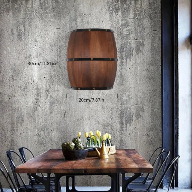 Wood Wine Barrel Wall Lamp Fixture Sconce Lighting Bedroom Bedsides Wall Light