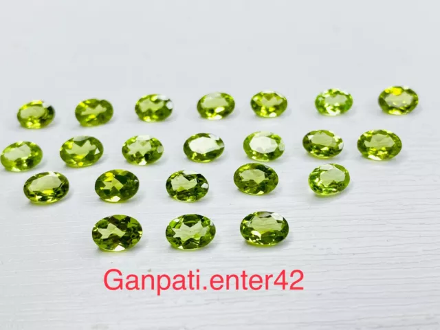 Naturel Peridot Forme Ovale à Facettes Coupe 8x6 MM Calibré Taille Libre Gemme E