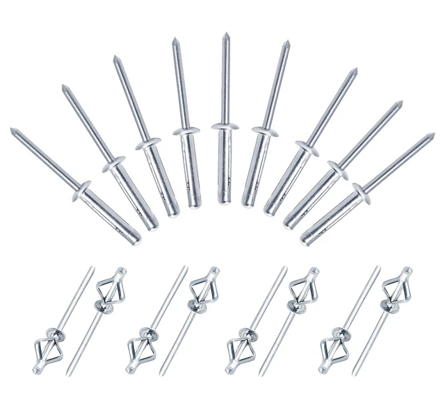 3/16 x 1 Trifold Exploding Pop Rivets Solid Aluminum Tri Grip