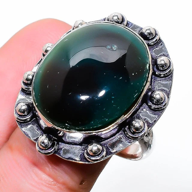 Imperial Jasper Gemstone Handmade 925 Sterling Silver Jewelry Ring Size 8 Easter
