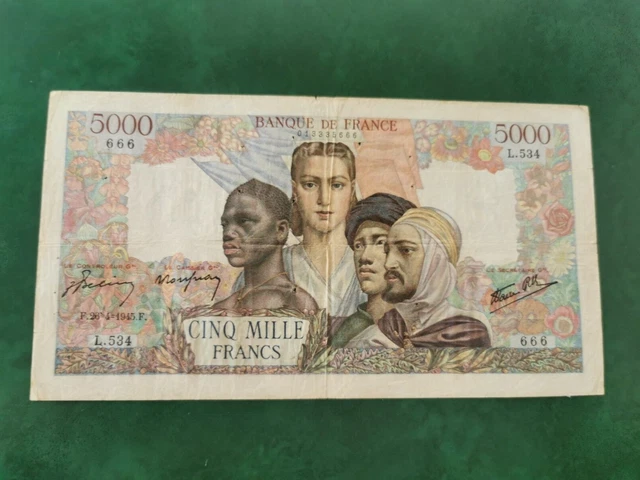 France 5000 Francs 1945.