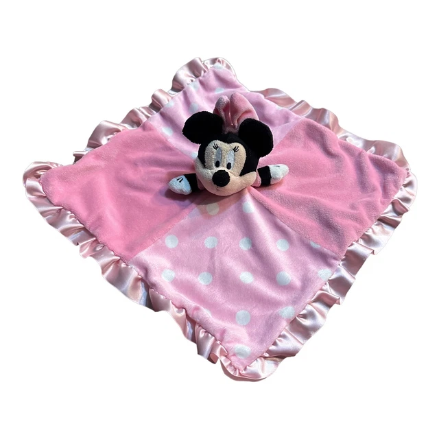 Manta de Seguridad Disney Baby Minnie Mouse Lovey Lovie Orejas Arrugadas Rosa Satén