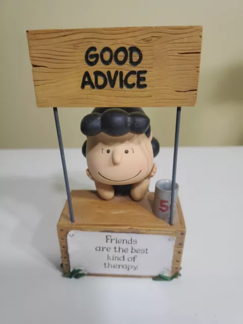 Hallmark Collectible Peanuts gallery 2010 Lucy Good Advice stand Booth figurine