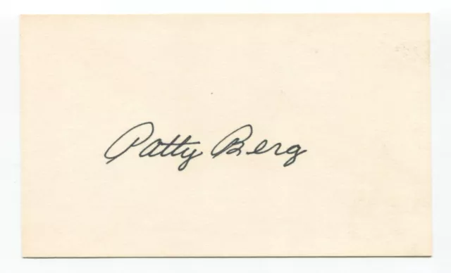 Patty Berg Signed 3x5 Index Card Autographed LPGA Golfer HOF