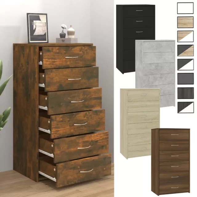 Kommode mit 6 Schubladen Sideboard Mehrzweckschrank Beistellschrank Schrank