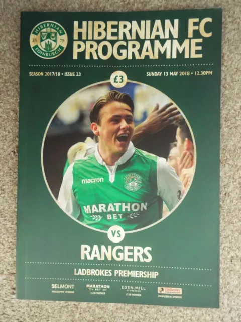 Hibernian (Hibs) v Rangers - Football Programmes - Random 1981-2019