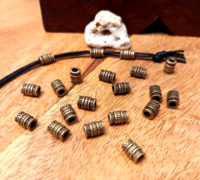 20 Bartperlen Wikingerperlen Haar Perlen Rasta Perlen Antik Bronze Farbe (3)