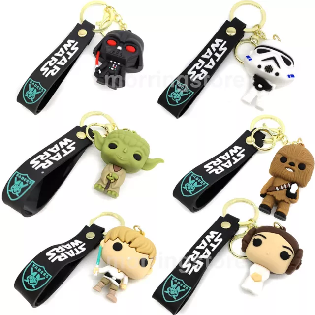 Star Wars Keychain Darth Vader Yoda Stormtrooper Figure Toys Key Ring Pendant