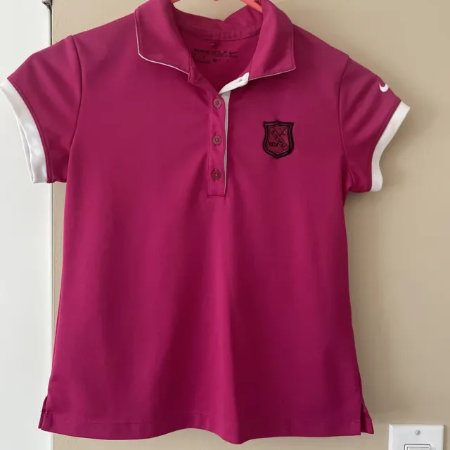 Nike Golf Girls Youth Dri-fit Pink Golf Shirt Size M