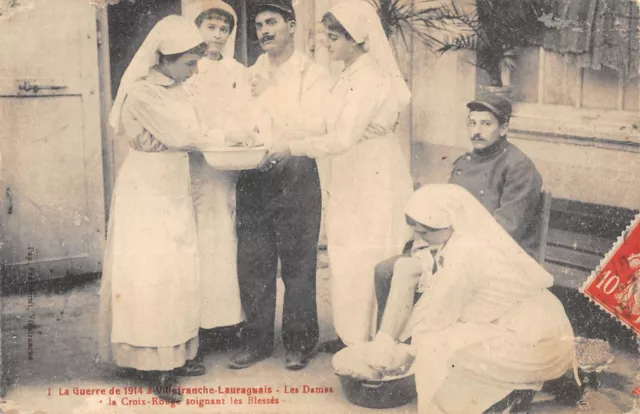 Cpa 31 La Guerre De 1914 A Villefranche De Lauragais Les Ladies De La Croix Red