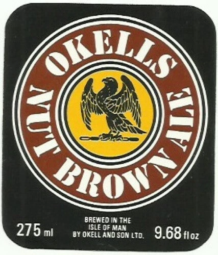 Okells Brewery Isle Of Man Nut Brown Ale 275ml 9.68 fl oz Beer Bottle Label