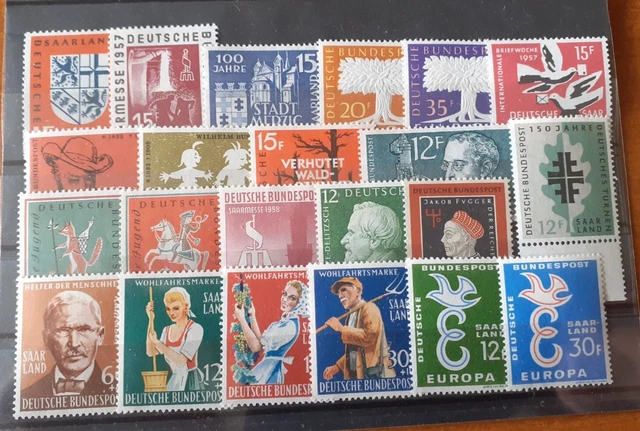 Saarland - 1957 bis 1959 Einzelmarken und Sätze postfrisch