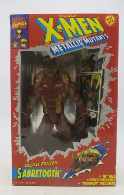 Toy Biz The Evil Mutants X-Men Metallic Mutants Sabretooth 10" NEW DAMAGED BOX