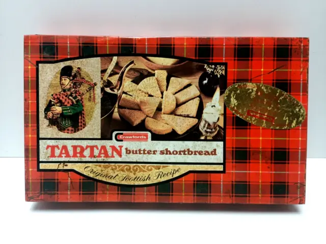 Vintage Biscuit Tin - Metal - Crawford' - Tartan Butter Shortbread -Great Brit