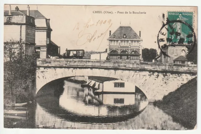 CREIL - Oise - CPA 60 - Attelage au pont de la Boucherie