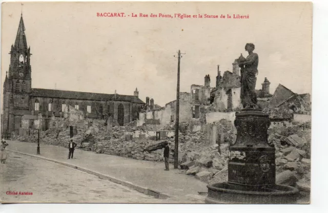 BACCARAT - Meurthe and Moselle - CPA 54 - War 1914/18 Ruins Statue of Liberty