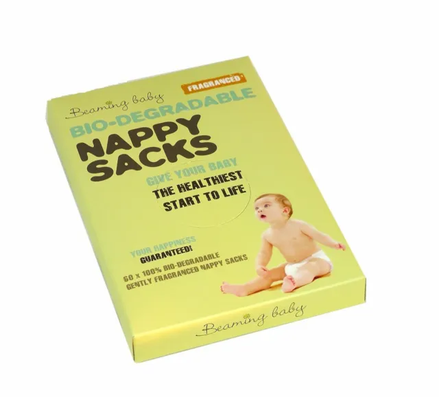 Beaming Baby Duft Biologisch Abbaubare Nappy Sacks - (Packung 60 Säcke)