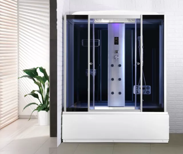 Cabina con vasca idromassaggio touch, ozonoterapia, cromoterapia, bagno turco, f