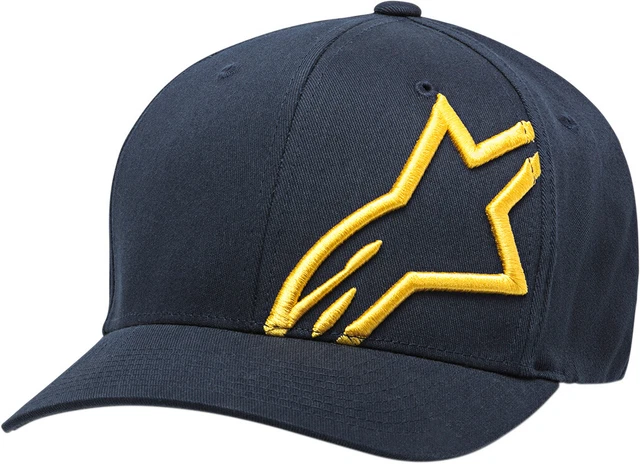 Alpinestars Corp Shift 2 Flexfit Hat - 1032810087059SM Navy/Gold Sm-Md