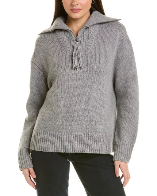 Lafayette 148 New York Chunky Half-Zip Cashmere & Wool-Blend Sweater Women's