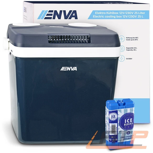 Enva 25L Kühlbox 12V 230V Auto Thermoelektrische Warmhaltebox Kühlschrank